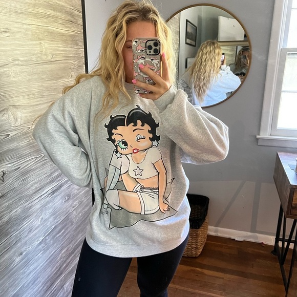 Vintage 1995's Betty Boop Y2K sweater Rock Star XL - Picture 2 of 10